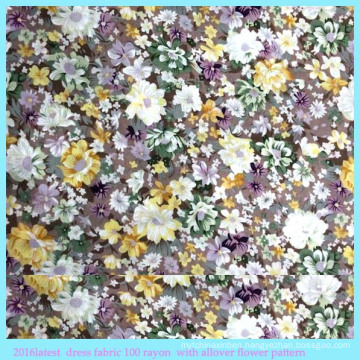 Man-Made Cotton Allover Printed Flowers Rayon Fabric